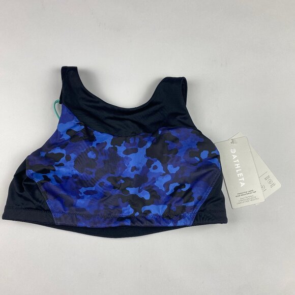 NWT Athleta Freestyle Camo High Neck Bikini Top Size M - Picture 1 of 11